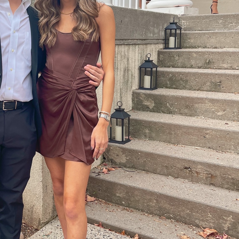 Zara Brown Corset Dress